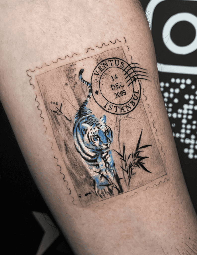 Maltese Tiger Stamp Tattoo