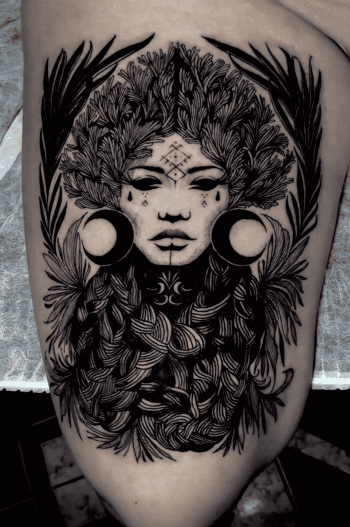 Mama Quilla Inca Mythology Tattoo