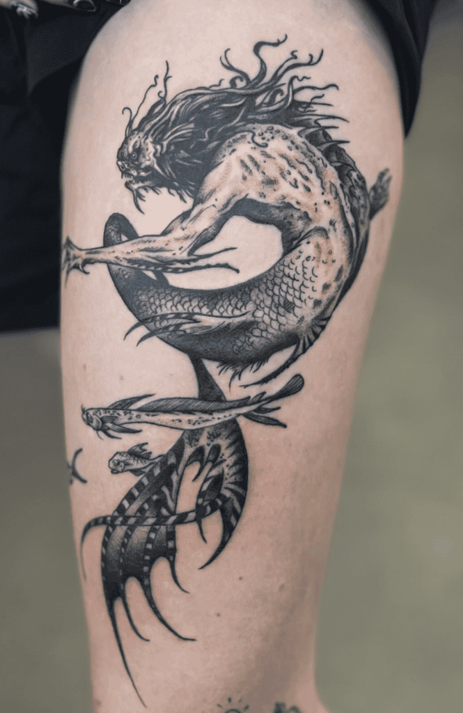 Merrow Celtic Mythology Tattoo