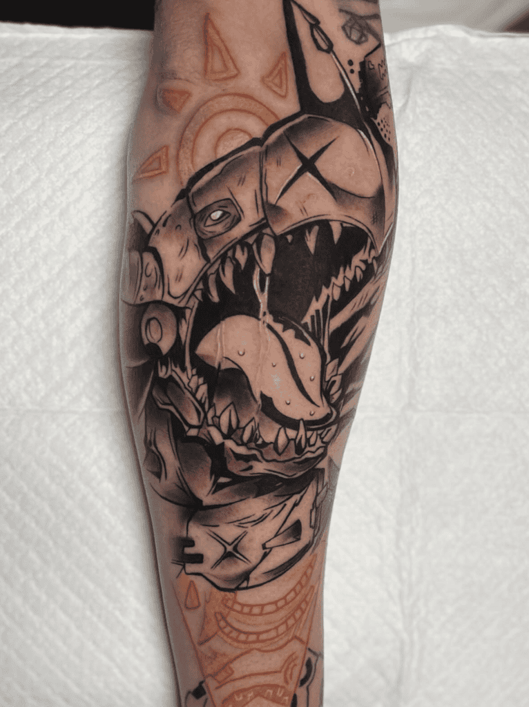 MetalGreymon Roar Digimon Tattoo