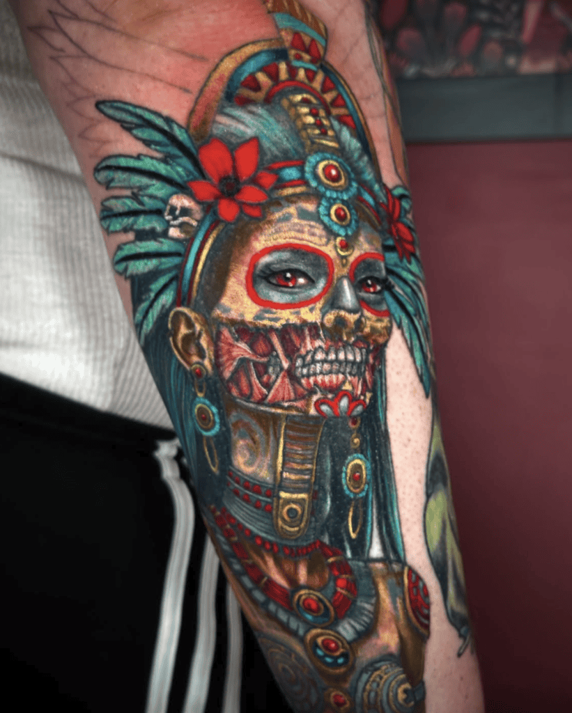 Mictecacihuatl Rotted Aztec Mythology Tattoo