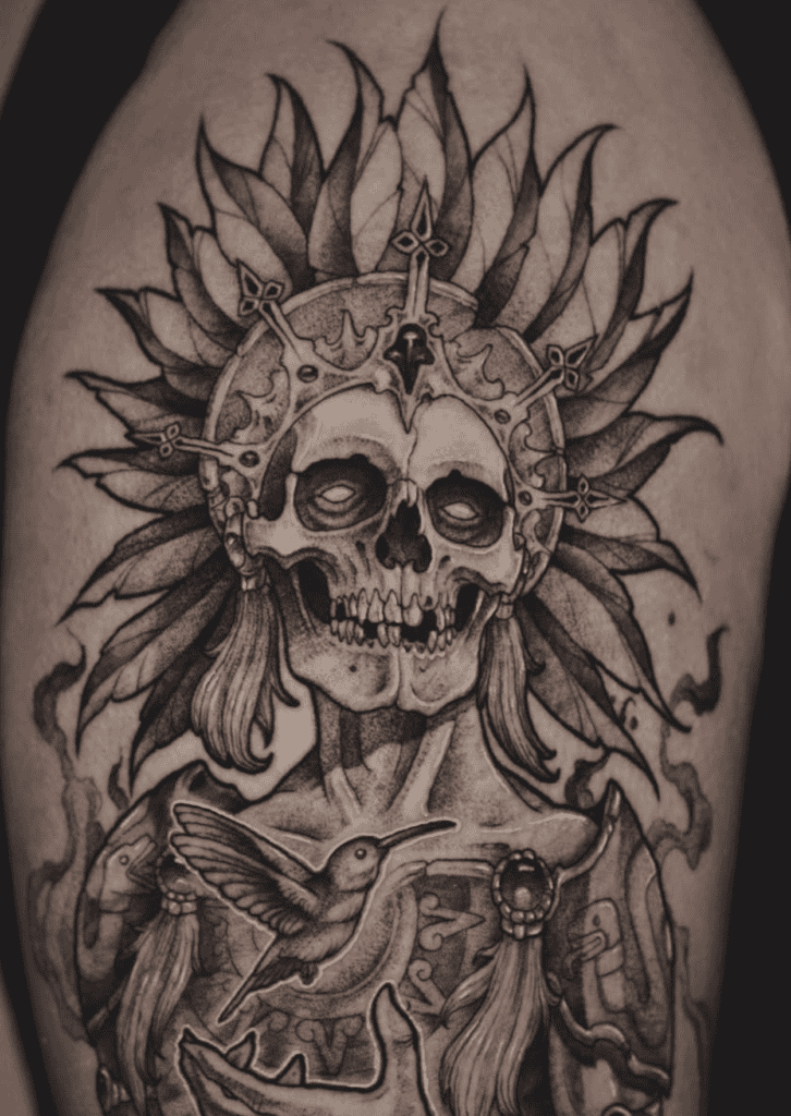 Mictlantecuhtli Diety Aztec Mythology Tattoo