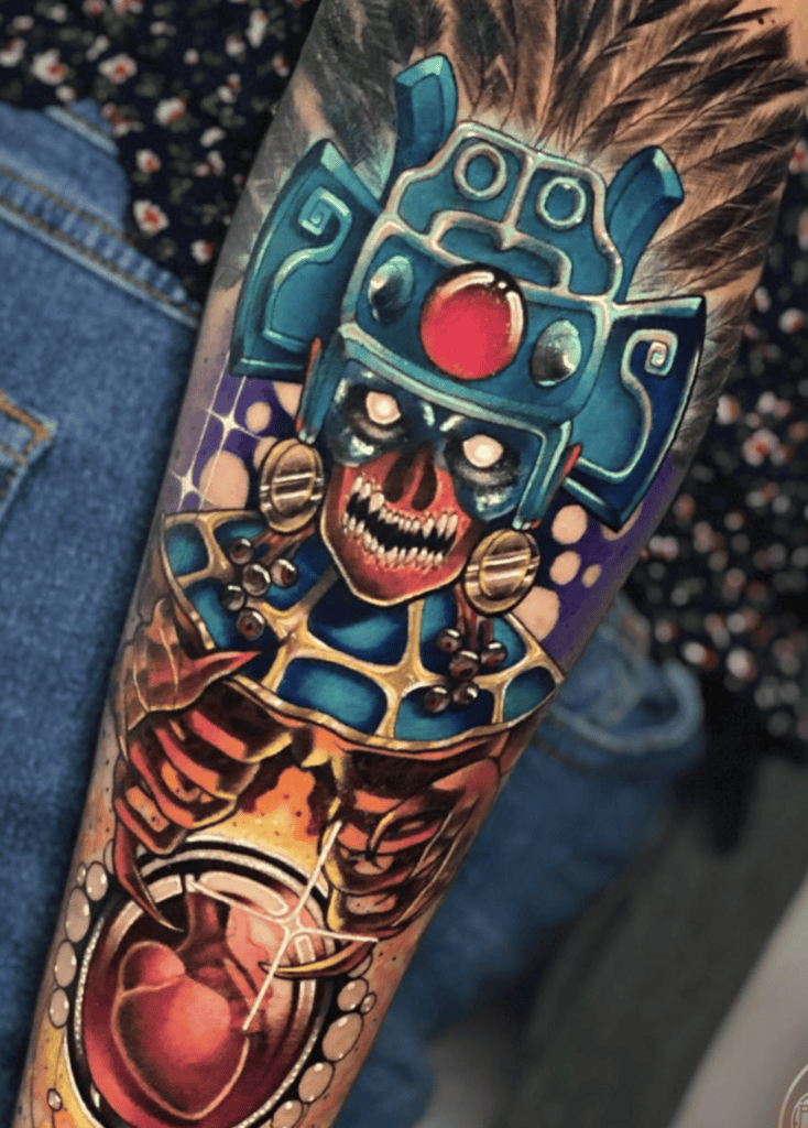 Mictlantecuhtli God Aztec Mythology Tattoo