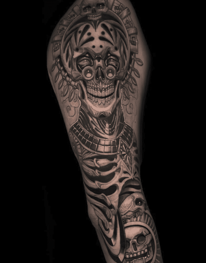 Mictlantecuhtli Skeleton Aztec Mythology Tattoo