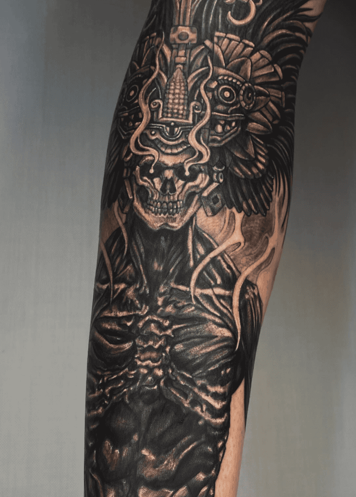 Mictlantecuhtli Skull Aztec Mythology Tattoo