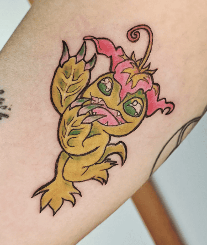 Palmon Happy Digimon Tattoo