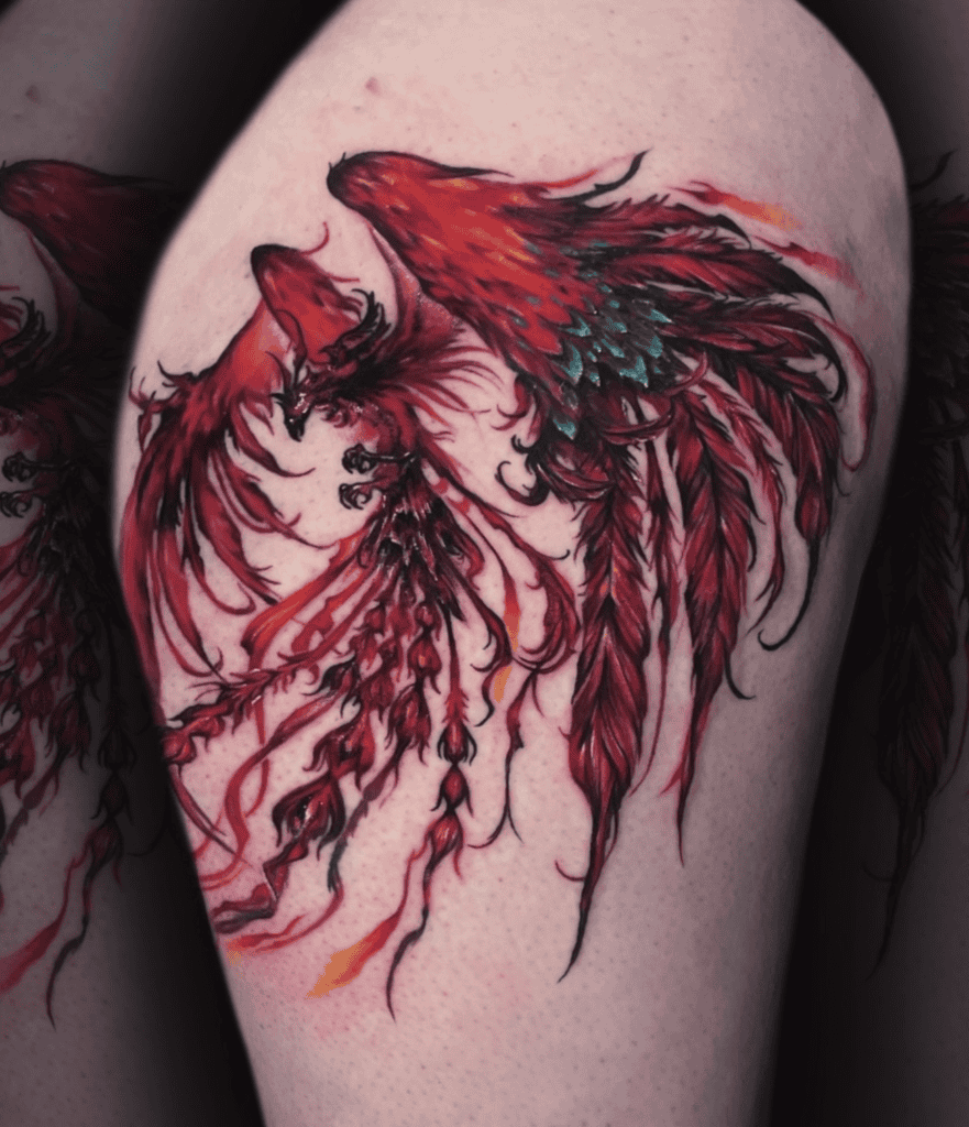 Phoenix Red Final Fantasy Tattoo