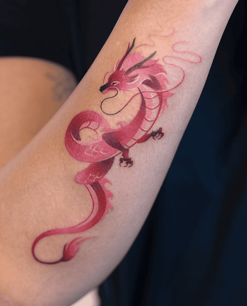 Pink Classic Dragon Tattoo