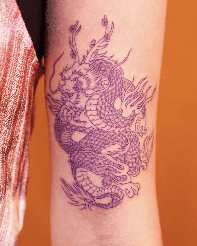 Purple Classic Dragon Tattoo