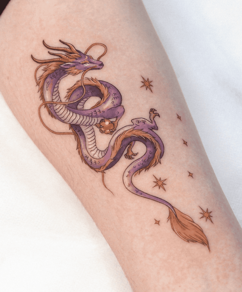 Purple Fly Dragon Tattoo