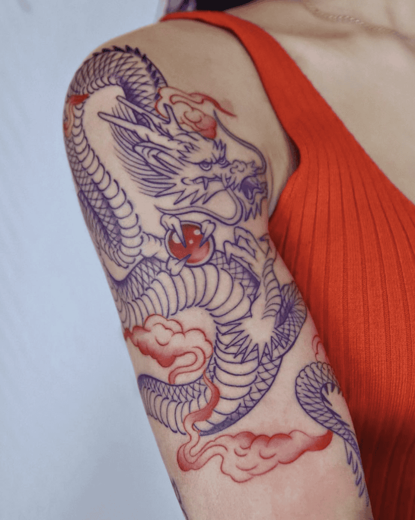 Purple Pearl Dragon Tattoo