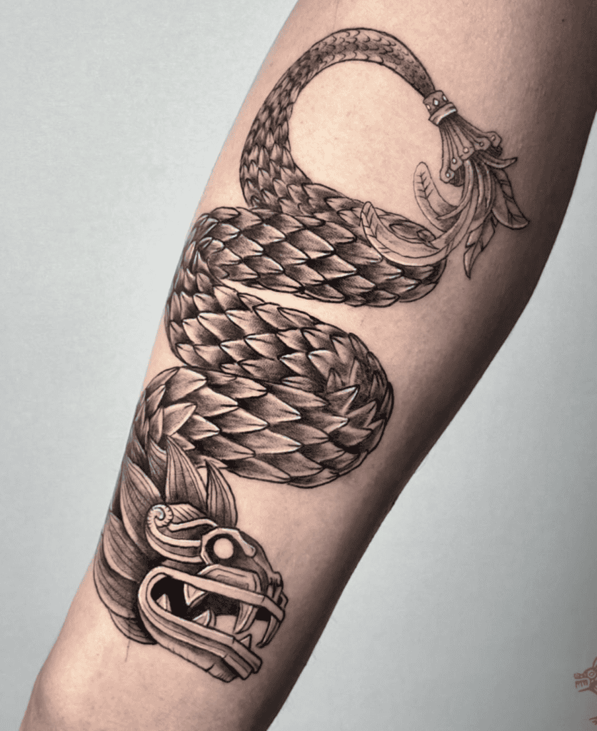 Quetzalcoatl Slither Aztec Mythology Tattoo