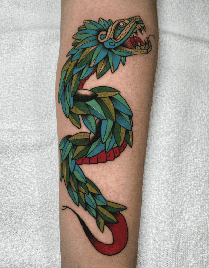 Quetzalcoatl Snake Aztec Mythology Tattoo