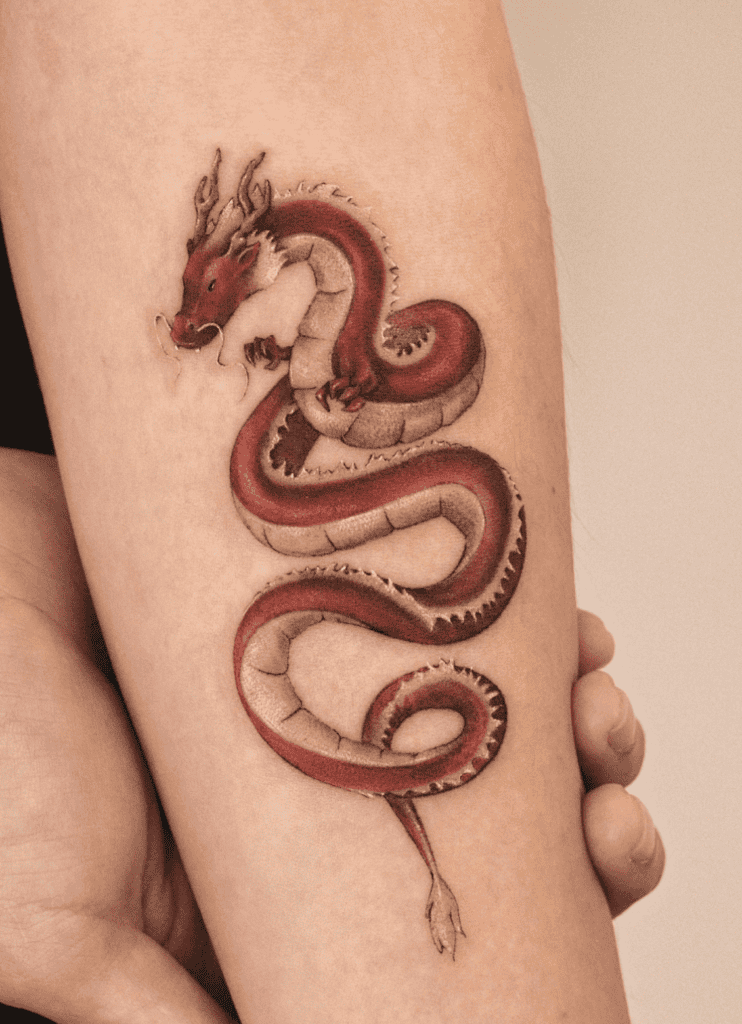 Red Dragon Cute Tattoo