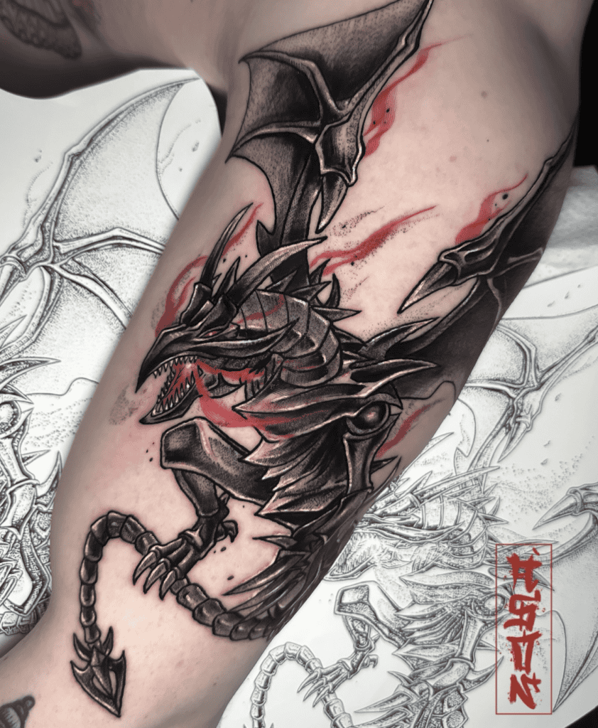Red-Eyes Black Dragon Power Yu-Gi-Oh! Tattoo