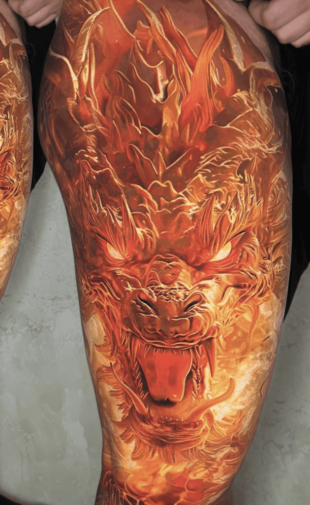 Red Fire Dragon Tattoo