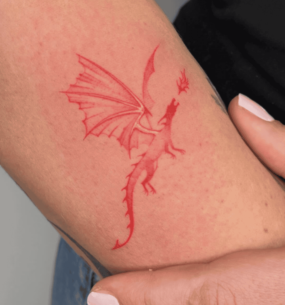 Red Flame Dragon Tattoo