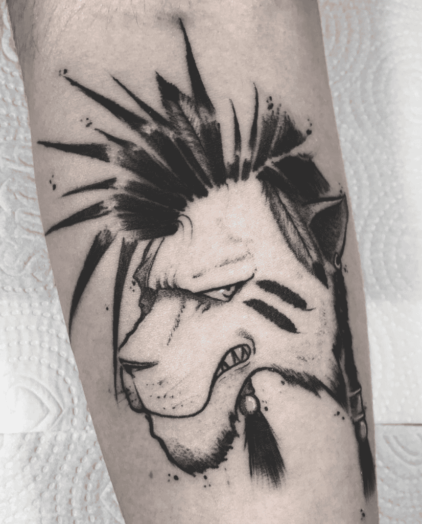 Red XII Angry Final Fantasy Tattoo