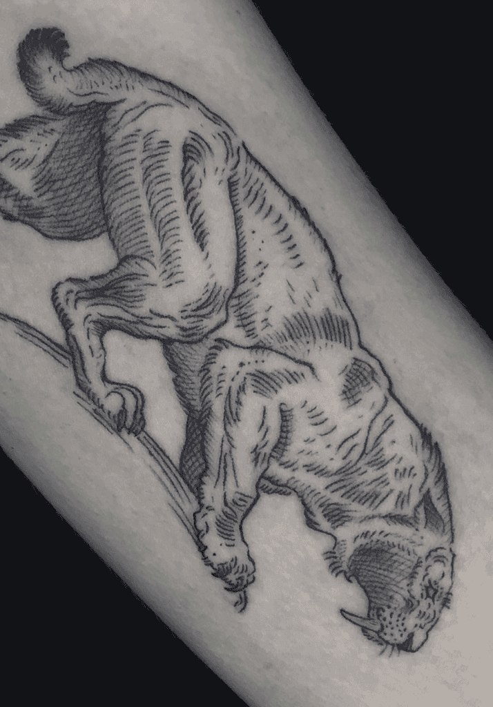 Sabertooth Tiger Prowl Tattoo