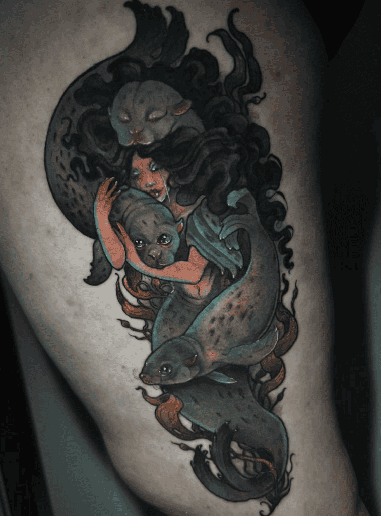 Selkie Hug Celtic Mythology Tattoo