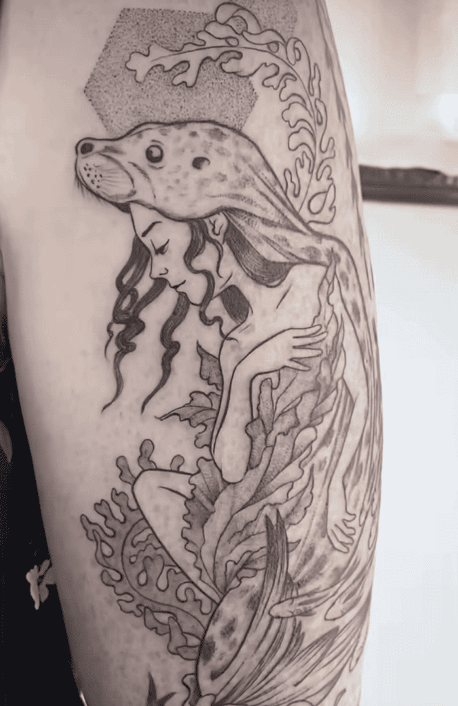 Selkie Seaweed Celtic Mythology Tattoo