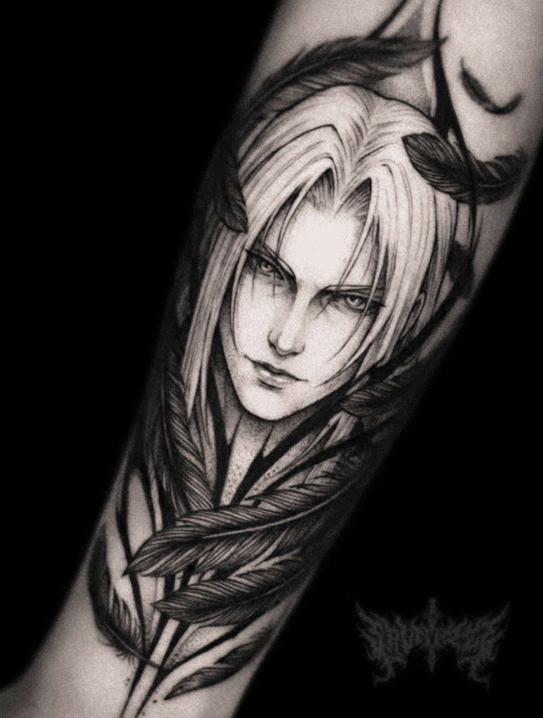 Sephiroth Feathers Final Fantasy Tattoo