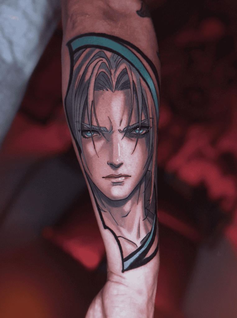 Sephiroth Portrait Final Fantasy Tattoo