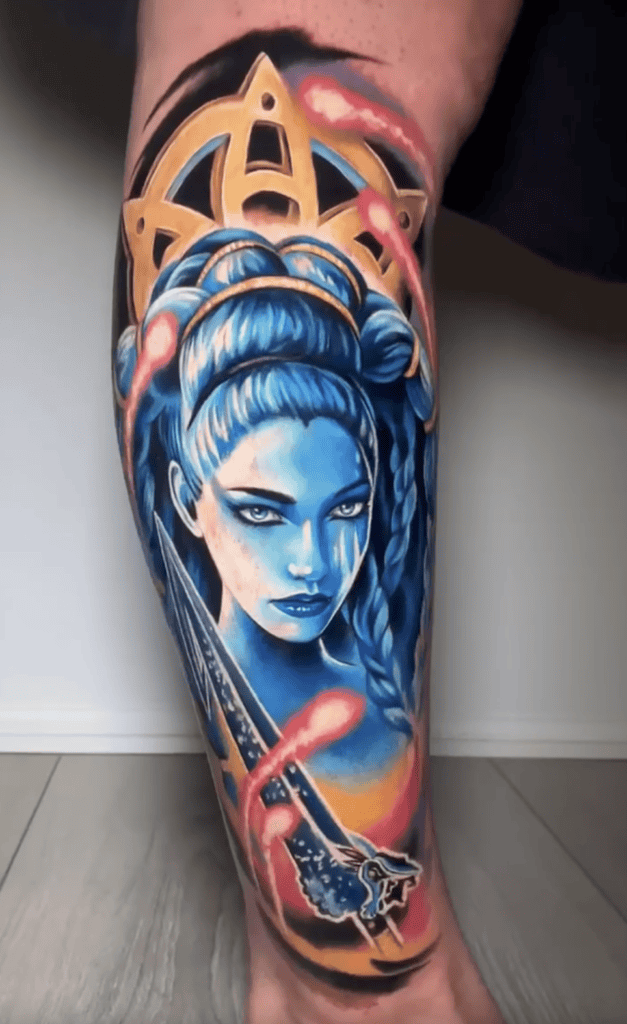 Shiva Blue Final Fantasy Tattoo