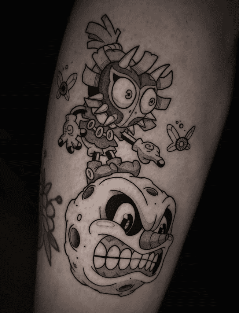 Skull Kid:Majora Cuphead Legend of Zelda Tattoo