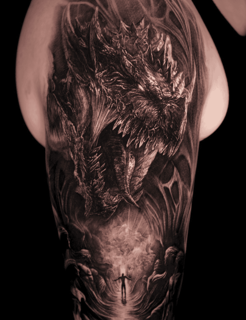 Soulsborne Midir Dragon Tattoo