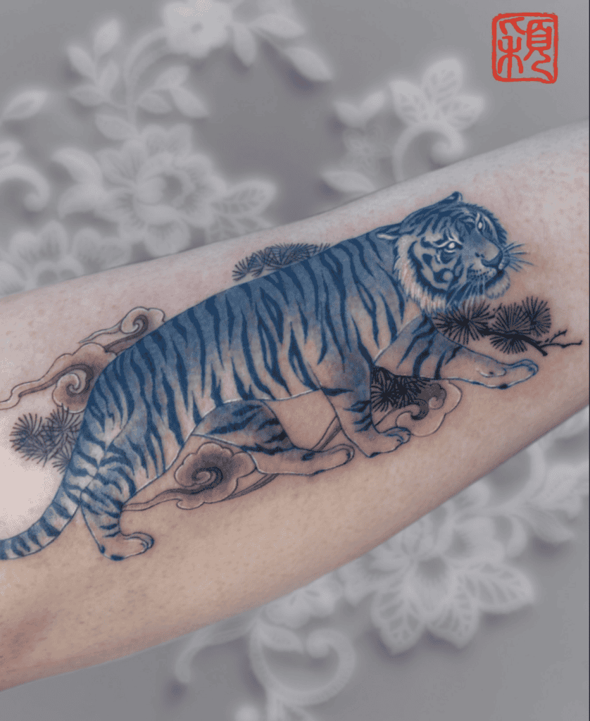 South China Blue Tiger Tattoo