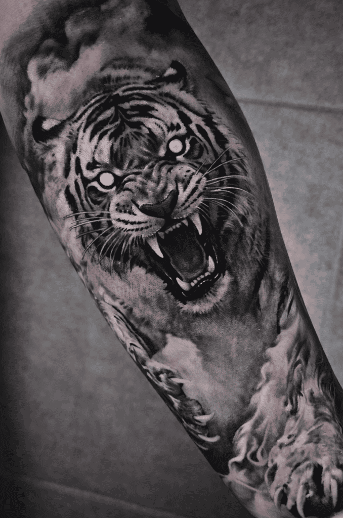 Sumatran Tiger Fierce Tattoo
