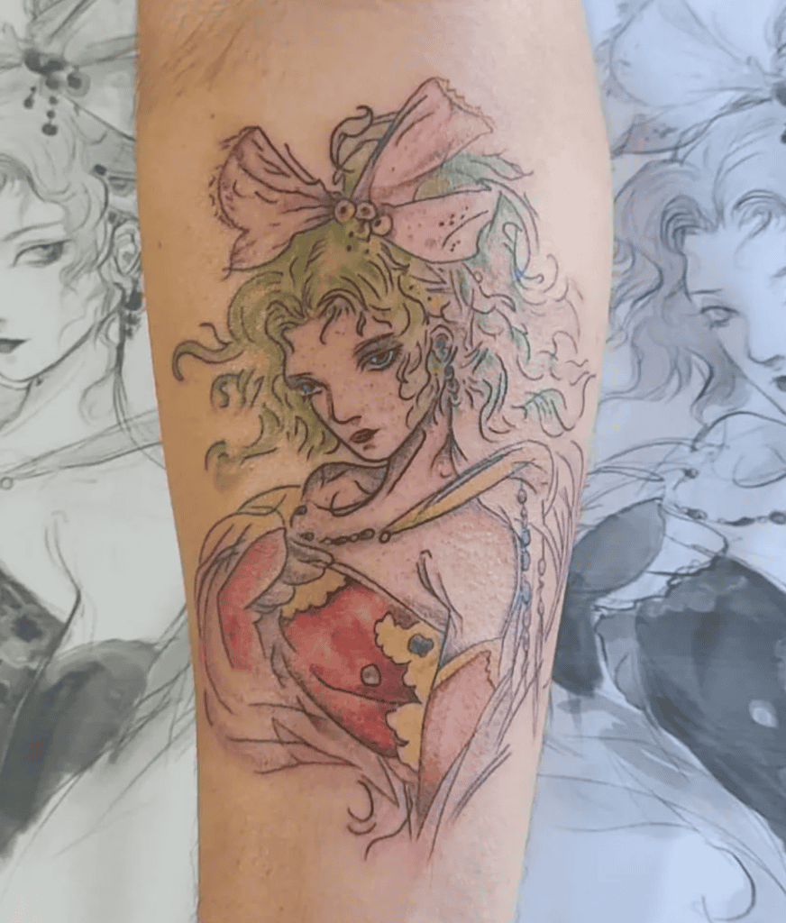 Terra Branford Portrait Final Fantasy Tattoo