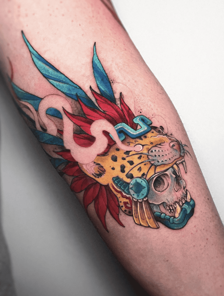 Tezcatlipoca Skull Aztec Mythology Tattoo