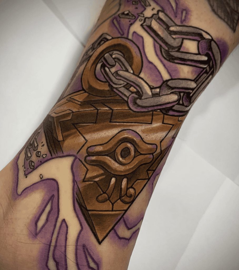 The Millennium Puzzle Lightning Yu-Gi-Oh! Tattoo