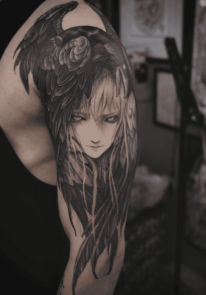 The Morrígan Crow Celtic Mythology Tattoo