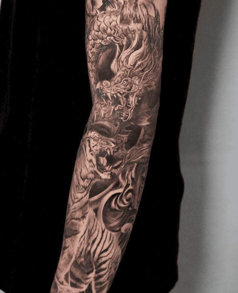 Tiger Fierce Dragon Tattoo