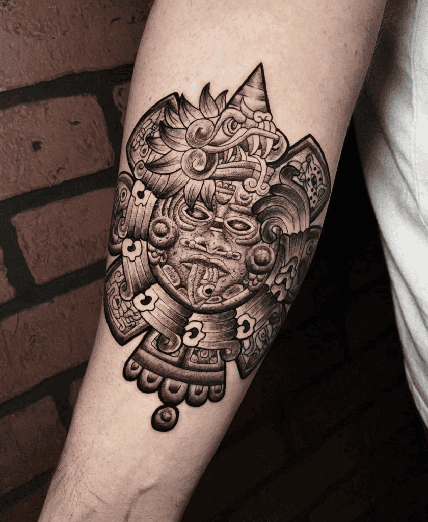 Tonatiuh Disk Aztec Mythology Tattoo