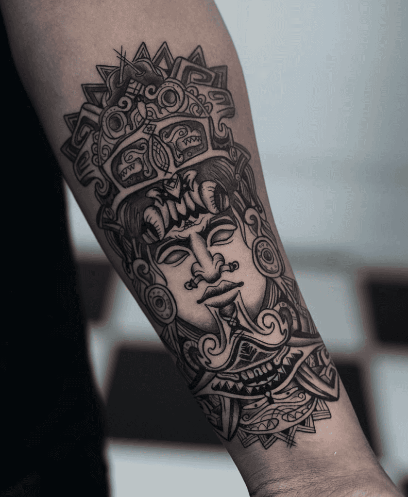 Tonatiuh God Aztec Mythology Tattoo