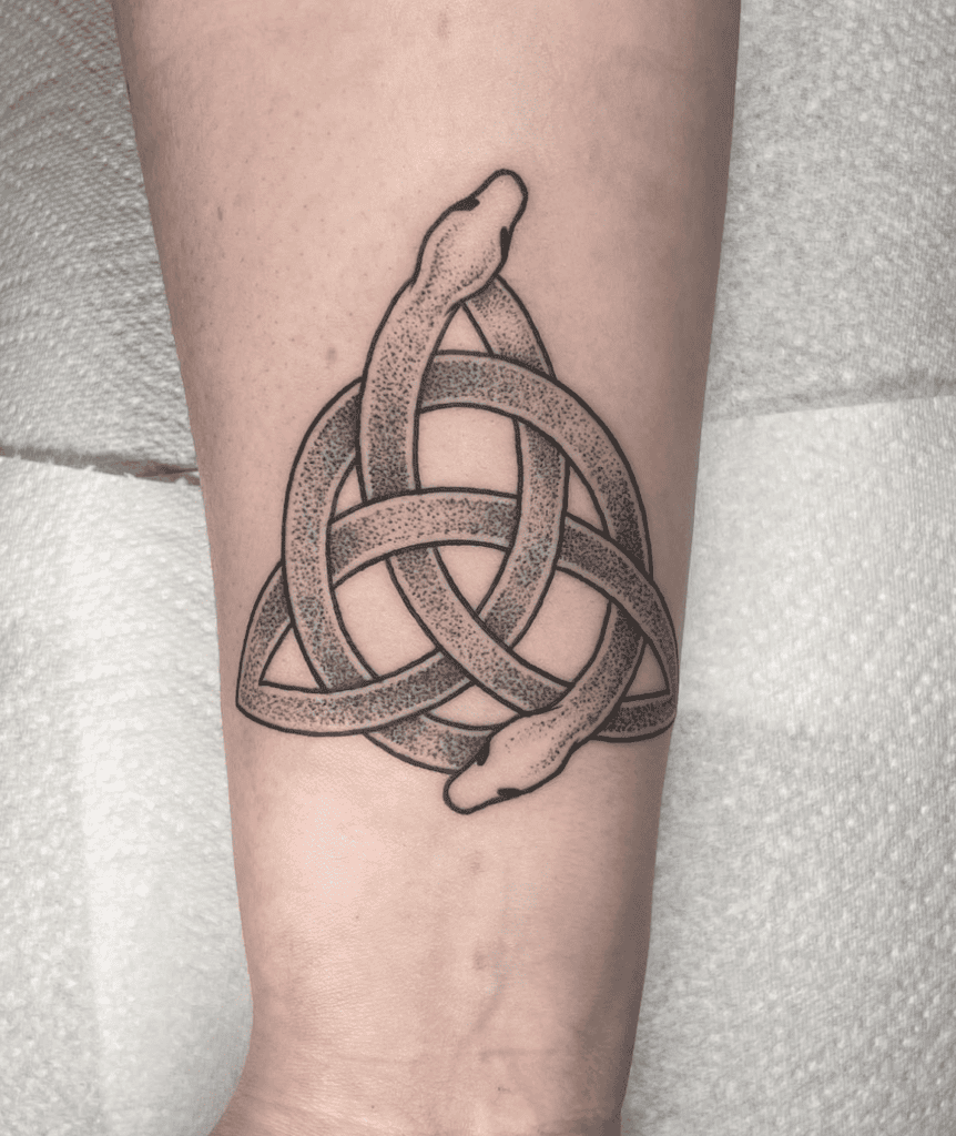 Triquetra Snake Celtic Mythology Tattoo