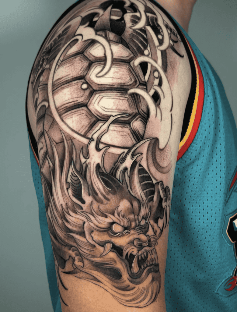Turtle Fierce Dragon Tattoo