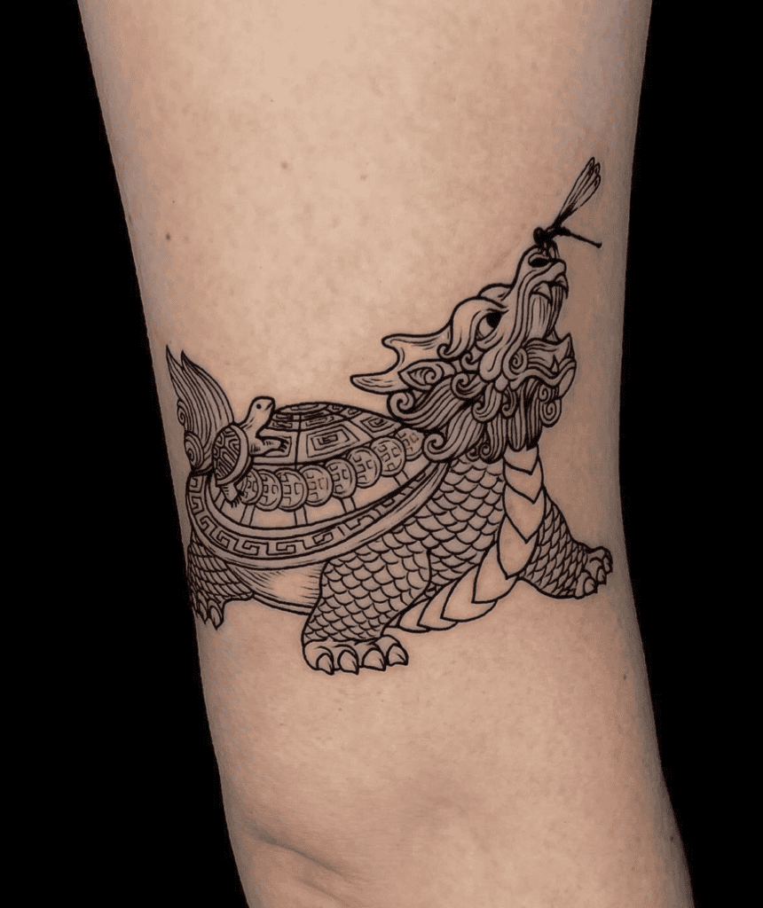 Turtle Firelfly Dragon Tattoo