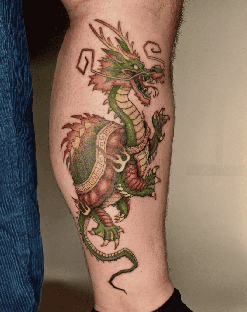 Turtle Green Dragon Tattoo