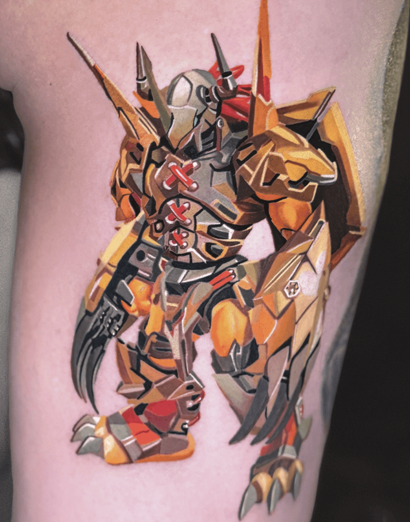 WarGreymon Amplified Digimon Tattoo