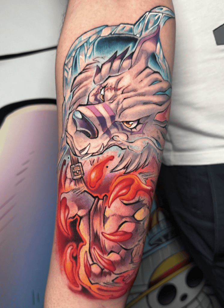WereGarurumon Fire Digimon Tattoo