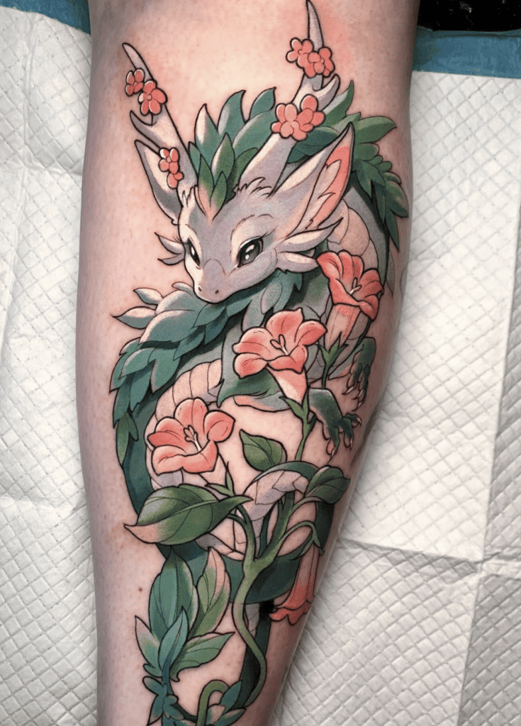White Nature Dragon Tattoo
