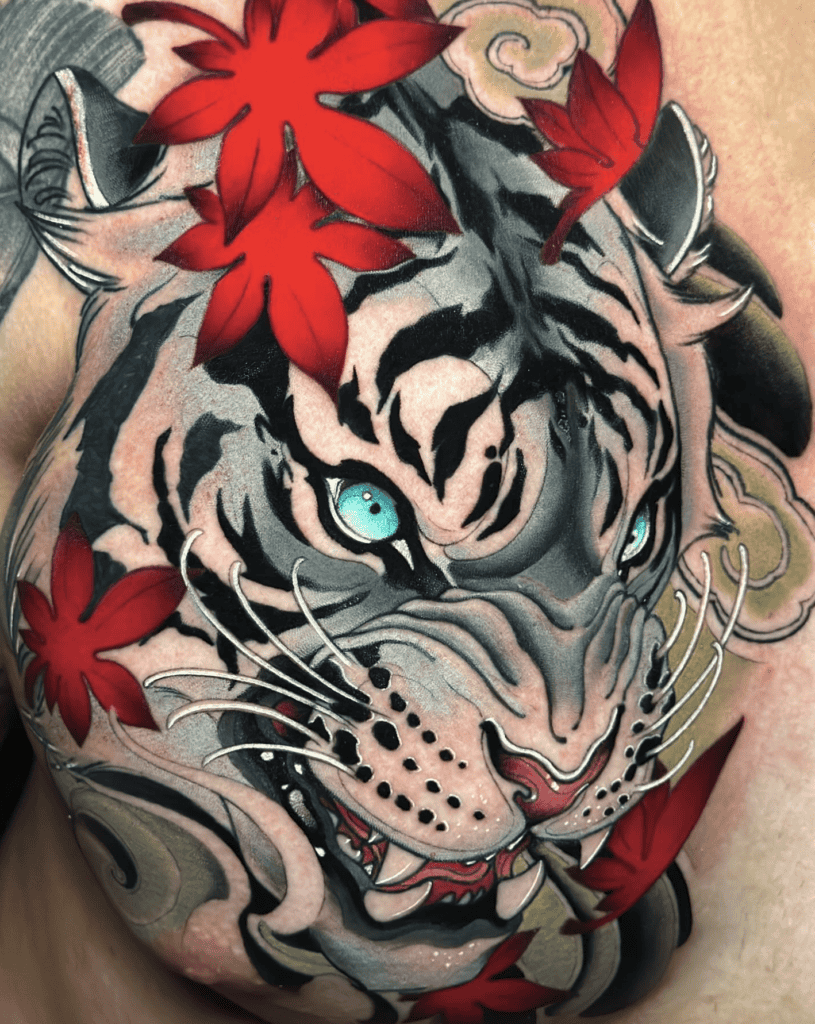White Tiger Irezumi Tattoo
