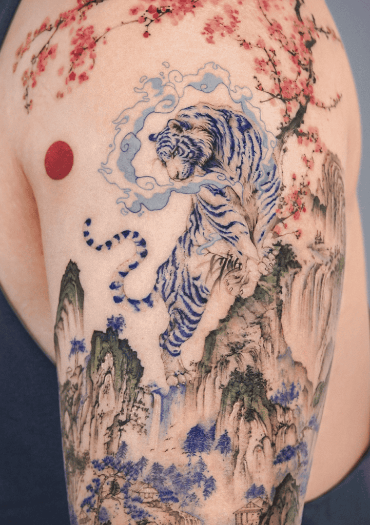 White Tiger Japanese Tattoo