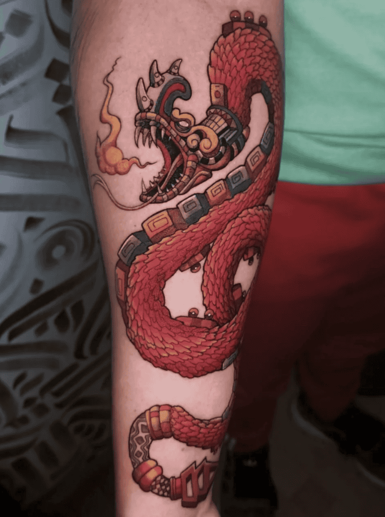 Xiuhcoatl Serpent Aztec Mythology Tattoo