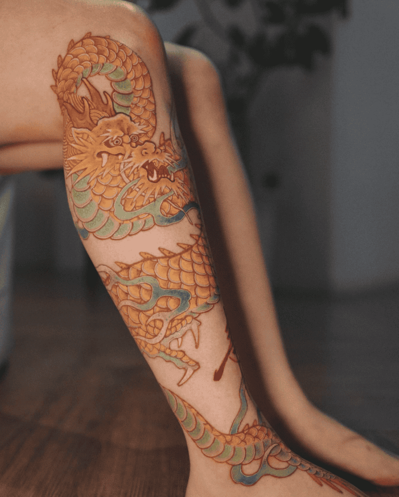 Yellow Dragon Tattoo